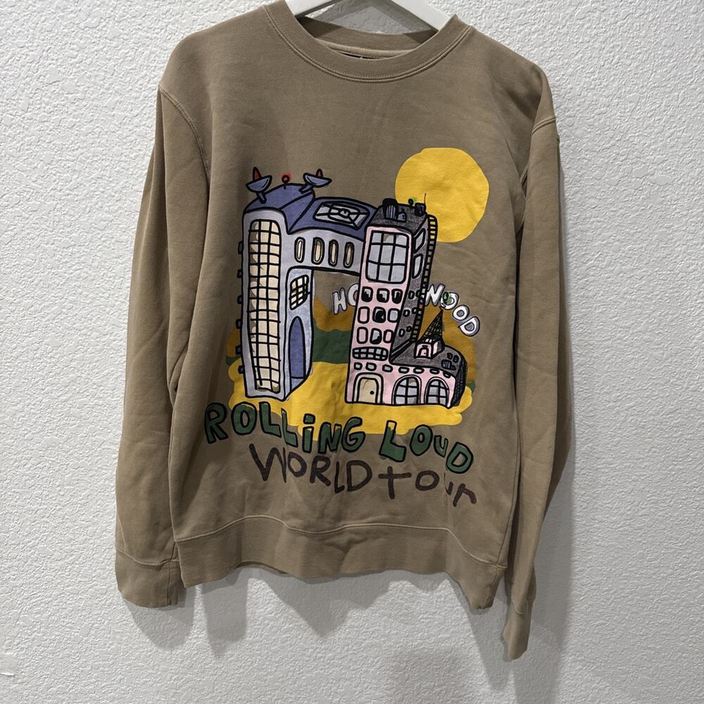 Rolling Loud Sweater Men Medium 2023 Los Angeles Playboi Carti Beige #2787